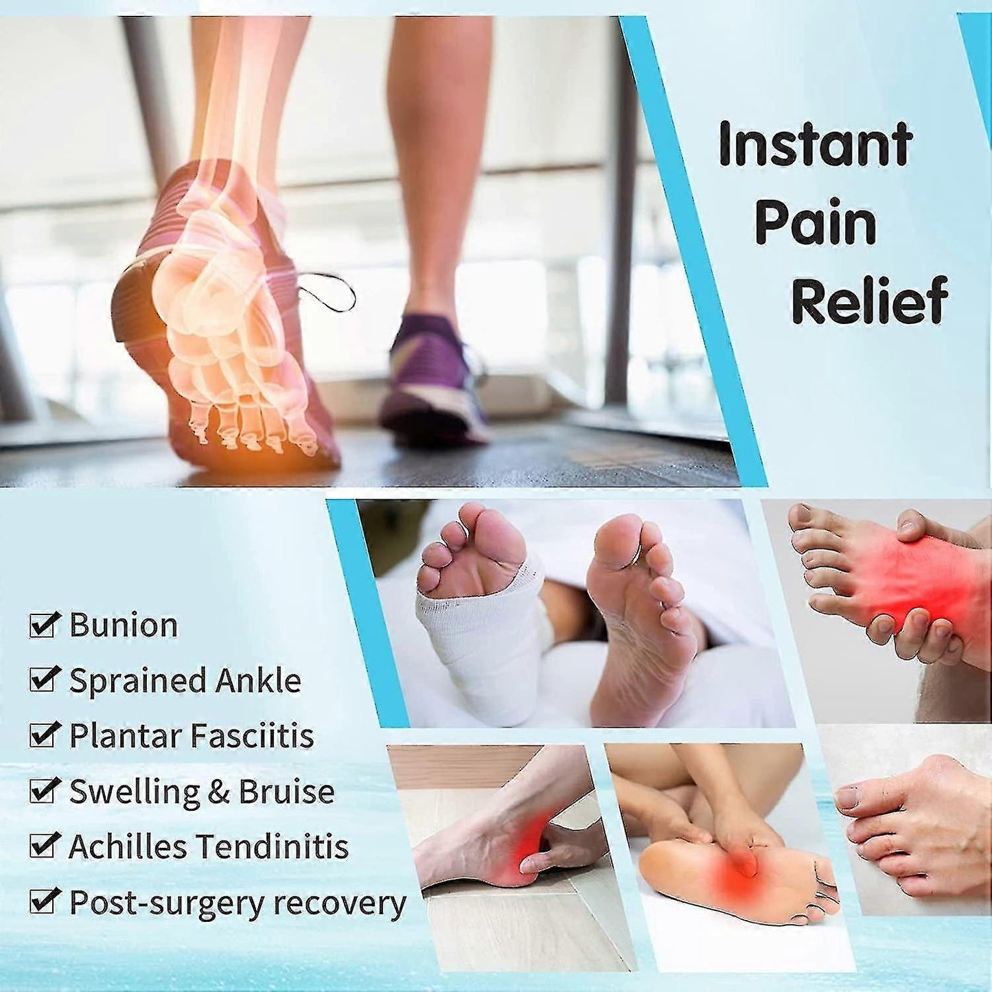 Reusable Gel Cold Therapy Sock For Hot & Cold Therapy, Ankle Foot Ice Pack Wrap For Injuries, Instant Pain Relief For Achilles