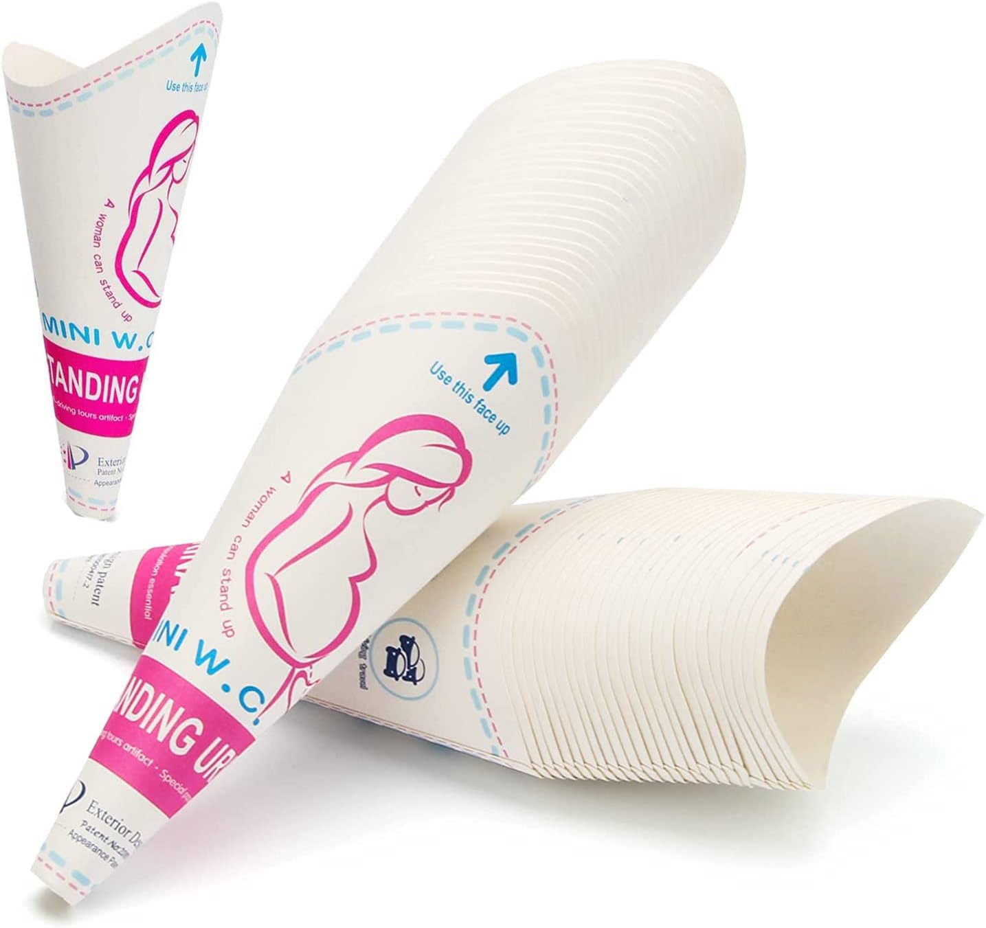 Disposable Female Urinal 40 Pieces of Paper Female Urinal, Suitable for Pregnant Women, Injuries, Travel, Camping, Outdoor Activities