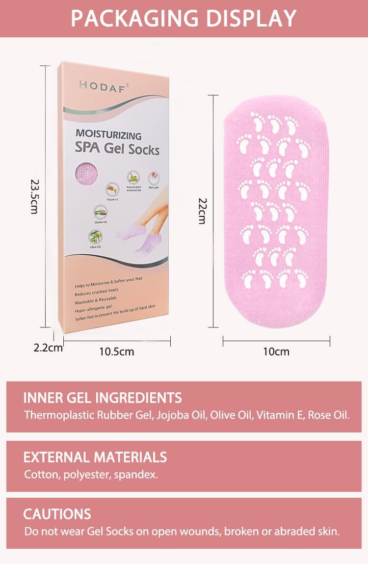 1 Pair Moisturizing Gel Socks