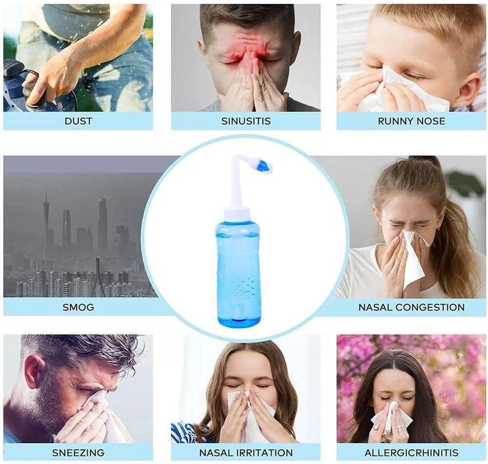 500 ml Nose Nose Washing System Pot Sinus Allergies Relief Neti New Adult Blue Practical Rinse Equipm M3X5 Children Plastic