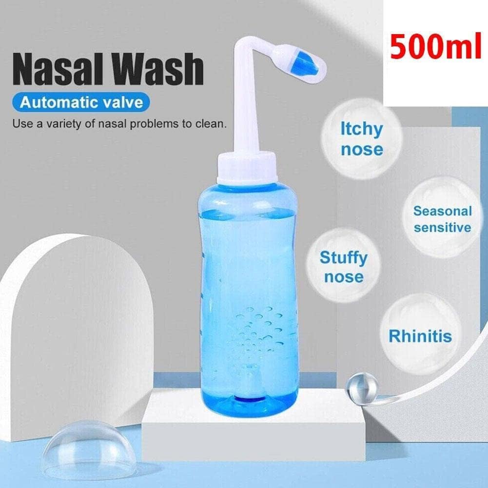 500 ml Nose Nose Washing System Pot Sinus Allergies Relief Neti New Adult Blue Practical Rinse Equipm M3X5 Children Plastic
