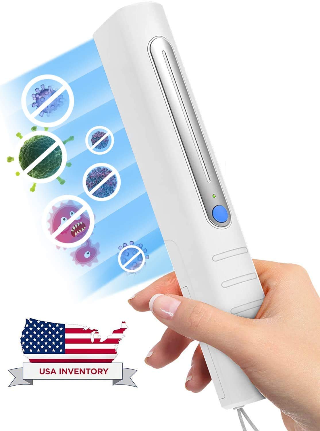 Steri Wand - Portable Ultra Violet Sanitizing Light Germ Wand UV Light Sanitizer Wand Germ Killer (White)