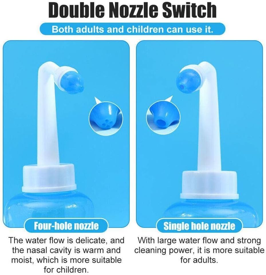500 ml Nose Nose Washing System Pot Sinus Allergies Relief Neti New Adult Blue Practical Rinse Equipm M3X5 Children Plastic