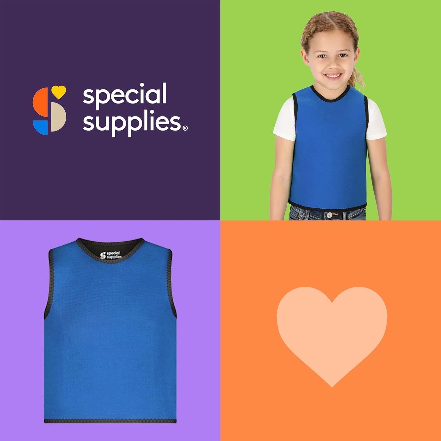 Sensory Compression Vest Deep Pressure Comfort. For Autism, Hyperactivity, Mood Processing Disorders