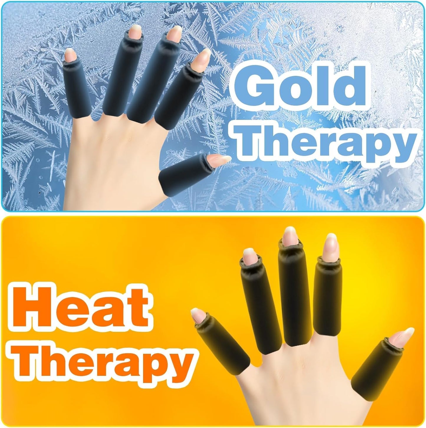 Finger Compression Sleeves 4 Finger Ice Pack Wrap Thumbs & Toes Hot Cold Gel Ice Pack