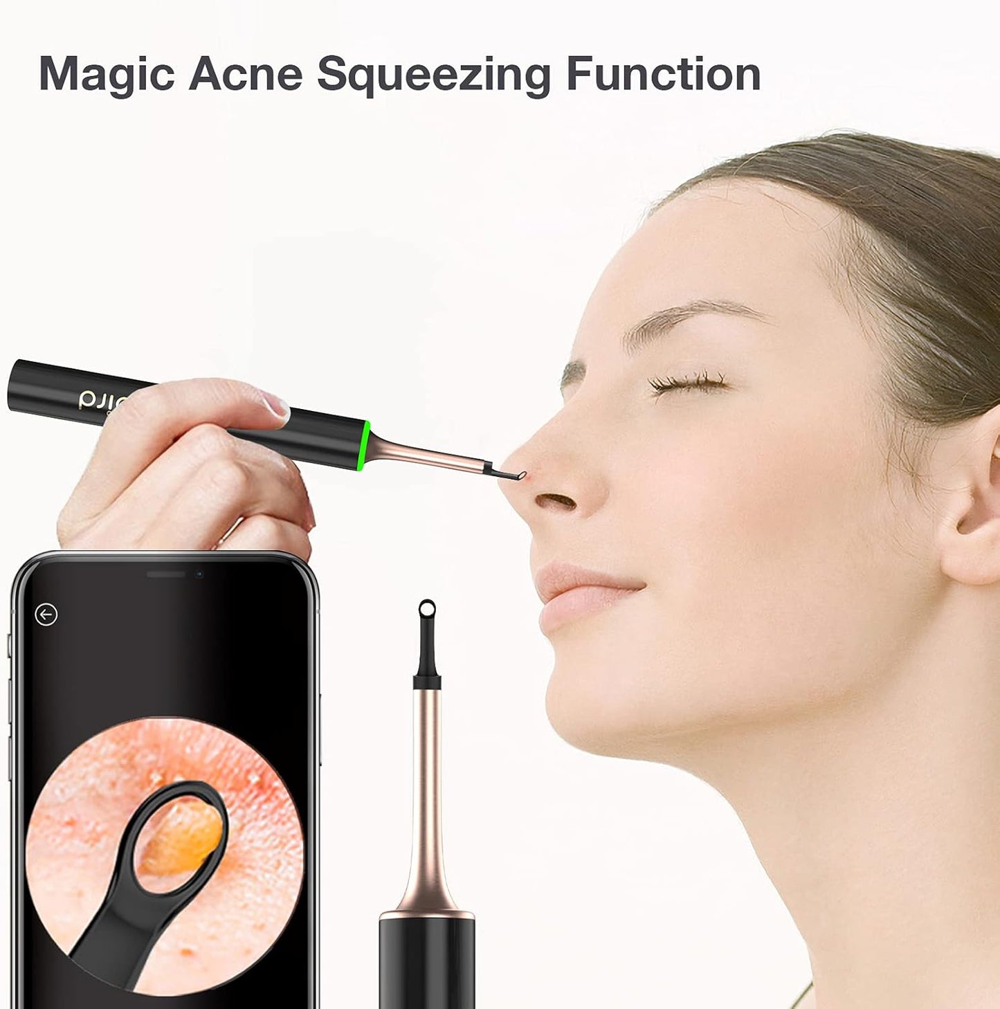 Bebird Earwax Remover with Pimple Popper Tool & Magenetic Cap