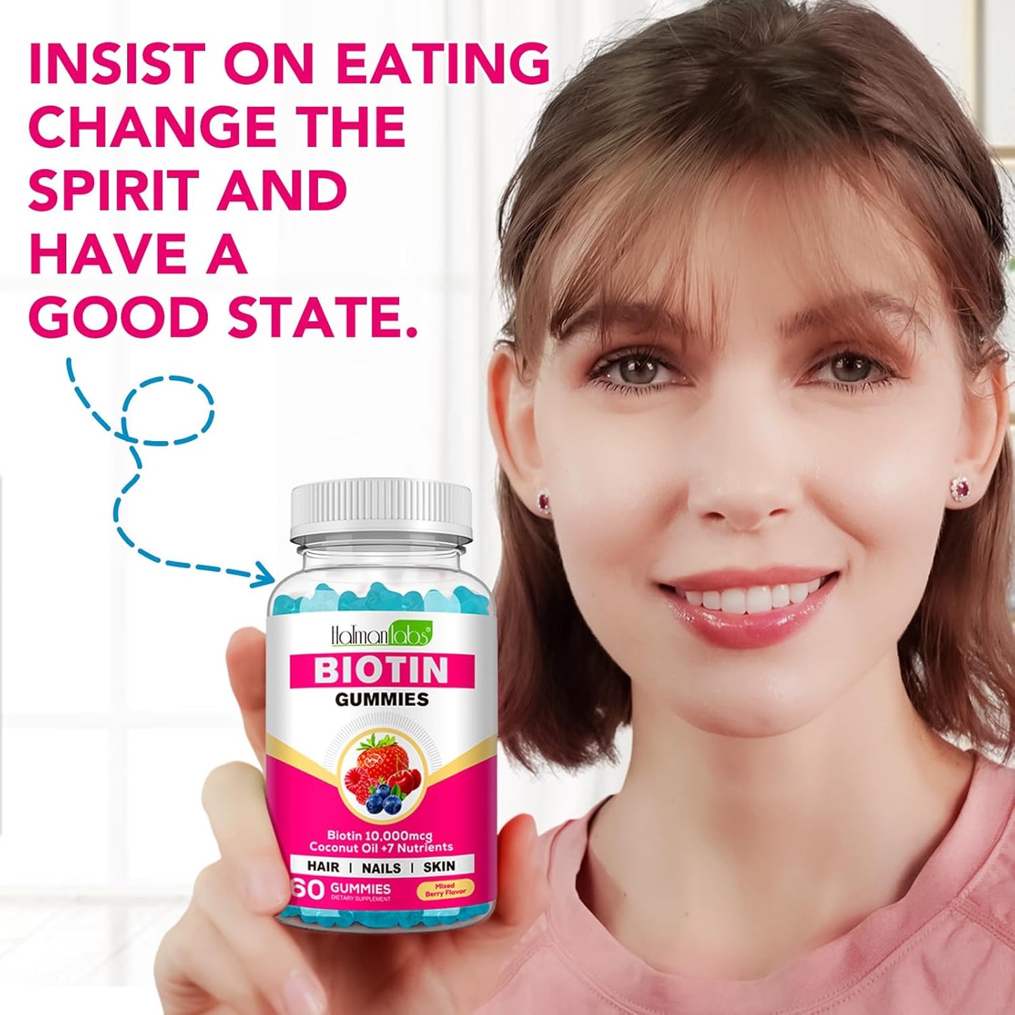 Chewable Biotin Gummies for Skin, Hair & Nails-Hair