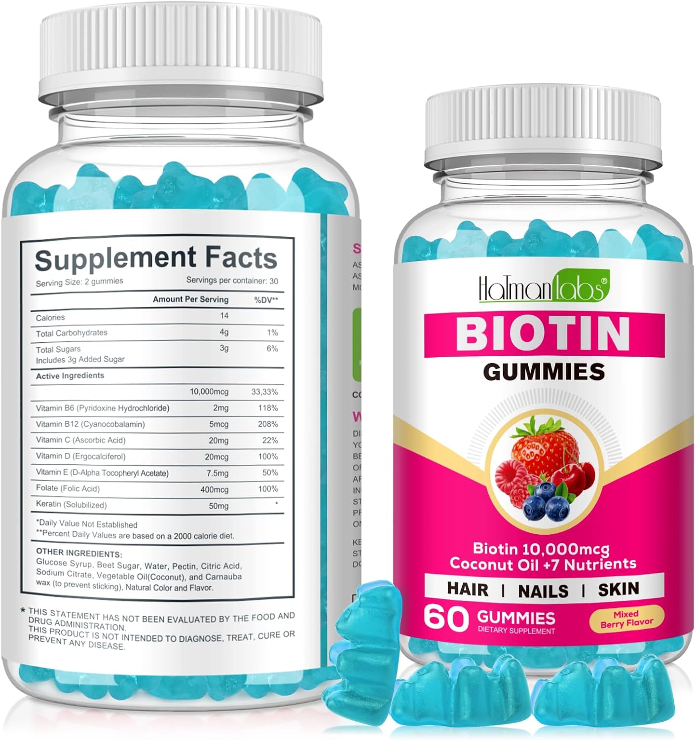 Chewable Biotin Gummies for Skin, Hair & Nails-Hair