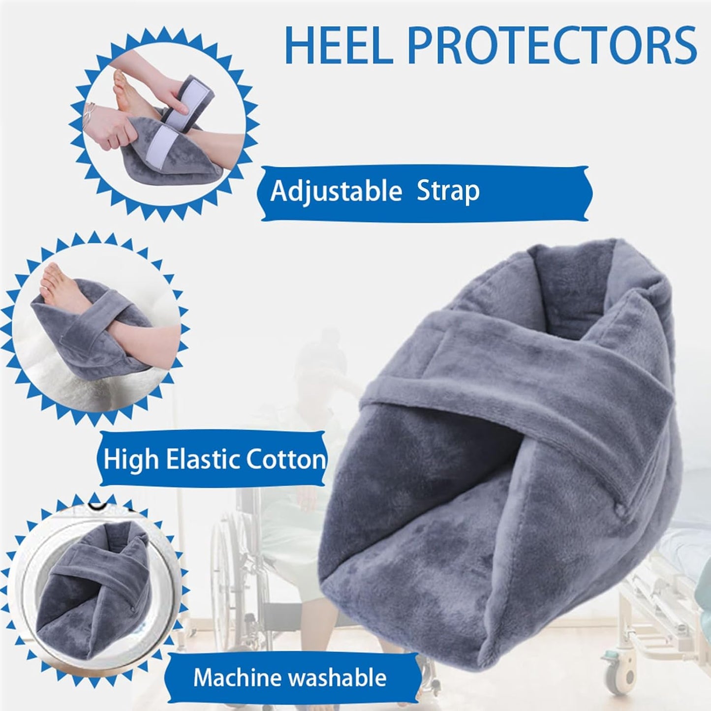 Heel Protector Cushion-Foot Support ,Anti-Decubitus Heel Pad for Heel Pain Relief, Bed Sores,