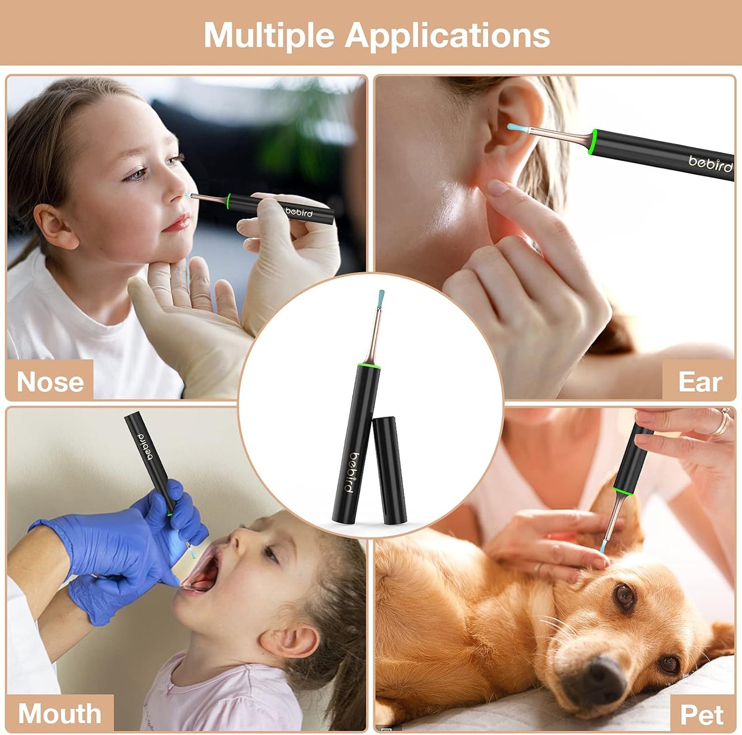 Bebird Earwax Remover with Pimple Popper Tool & Magenetic Cap