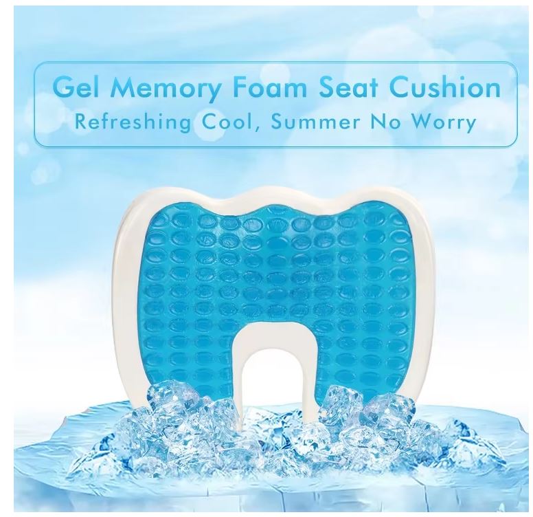 Orthopedic Coccyx Seat Cushion, Gel & Memory Foam Seat Pillow, Relieves Back, Sciatica And Tailbone Pain
