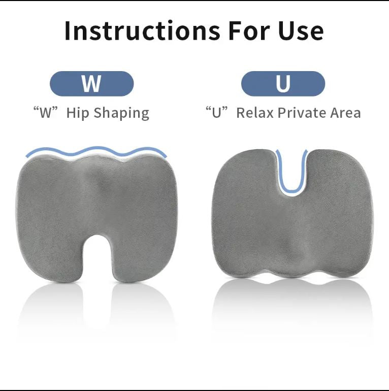Orthopedic Coccyx Seat Cushion, Gel & Memory Foam Seat Pillow, Relieves Back, Sciatica And Tailbone Pain