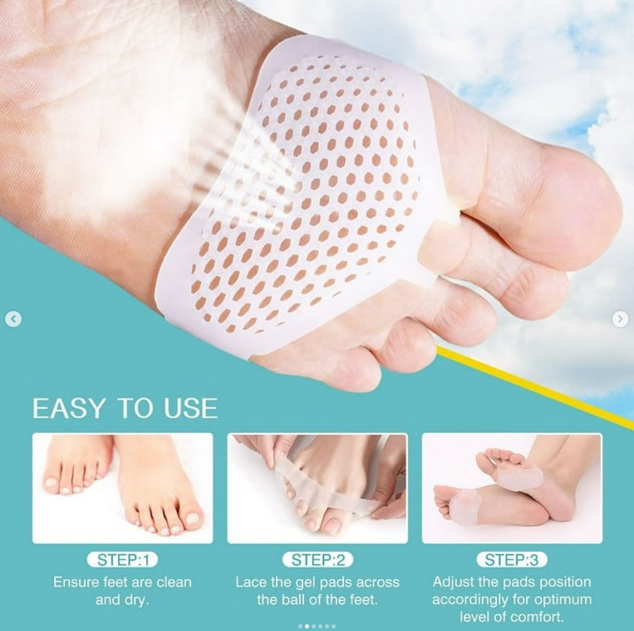 Silicon Reusable Feet Pads 6 Pairs