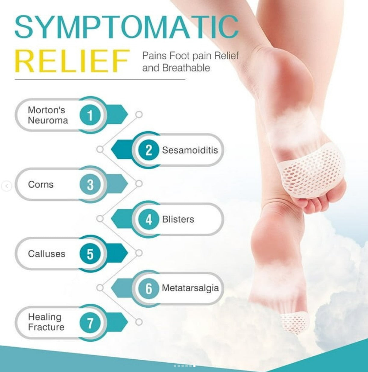 Silicon Reusable Feet Pads 6 Pairs
