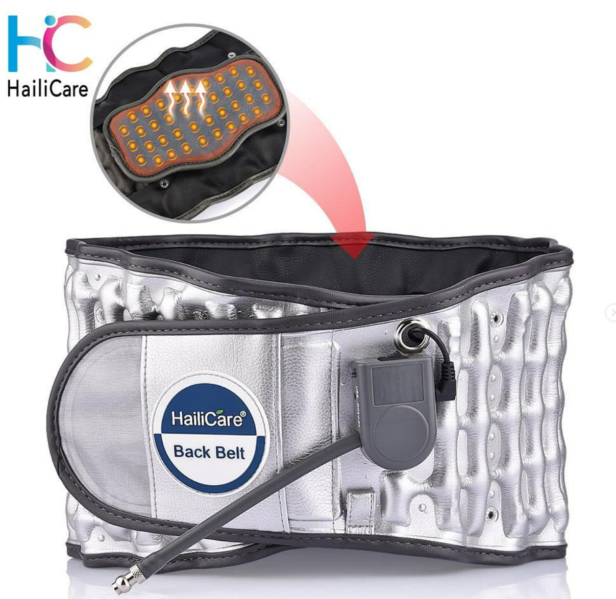 Heating Inflatable Waist Belt for Pain Relief and Back Brace.