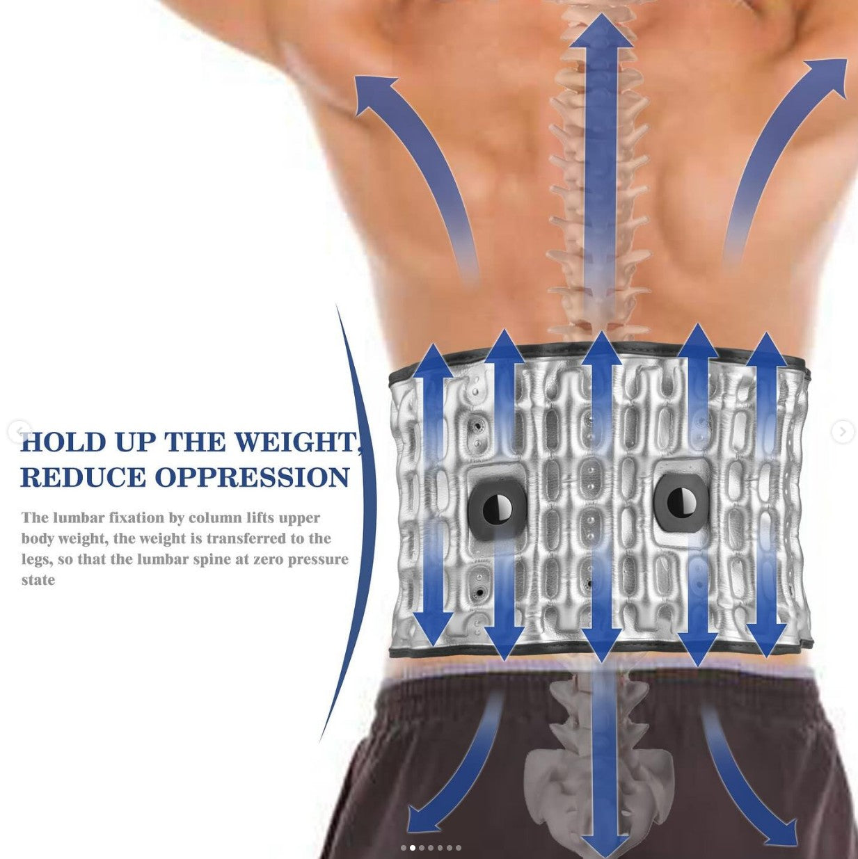 Heating Inflatable Waist Belt for Pain Relief and Back Brace.