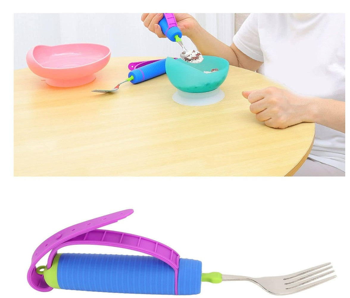 360 Degree Adaptive Utensil Fork, Stainless Steel Adjustable, Easy Grip Fork