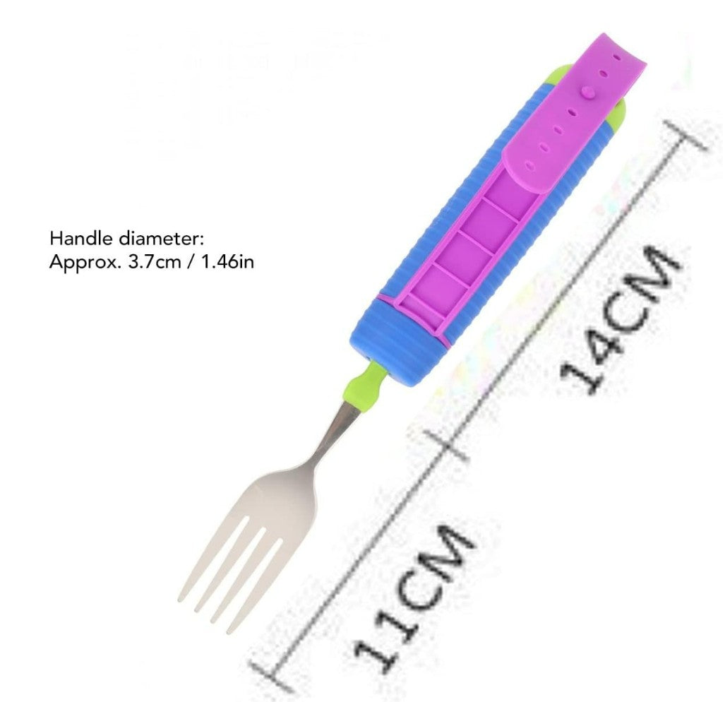 360 Degree Adaptive Utensil Fork, Stainless Steel Adjustable, Easy Grip Fork