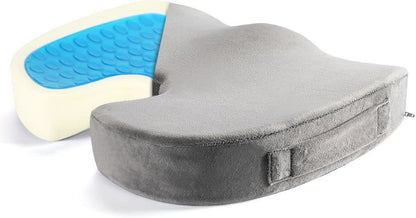 Orthopedic Coccyx Seat Cushion, Gel & Memory Foam Seat Pillow, Relieves Back, Sciatica And Tailbone Pain