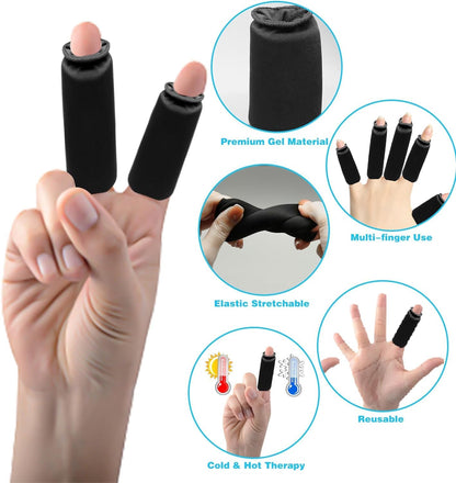 Finger Compression Sleeves 4 Finger Ice Pack Wrap Thumbs & Toes Hot Cold Gel Ice Pack
