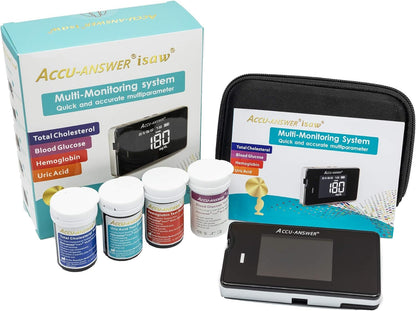 Accu-Answer isaw Multi-Monitoring Device System for Cholesterol - Blood Glucose Level - Hemoglobin - Uric Acid