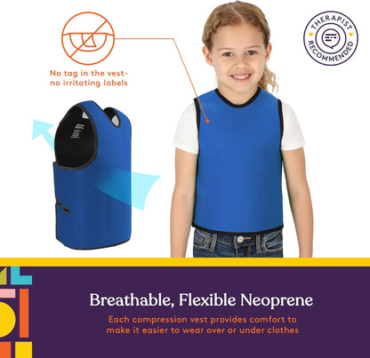 Sensory Compression Vest Deep Pressure Comfort. For Autism, Hyperactivity, Mood Processing Disorders
