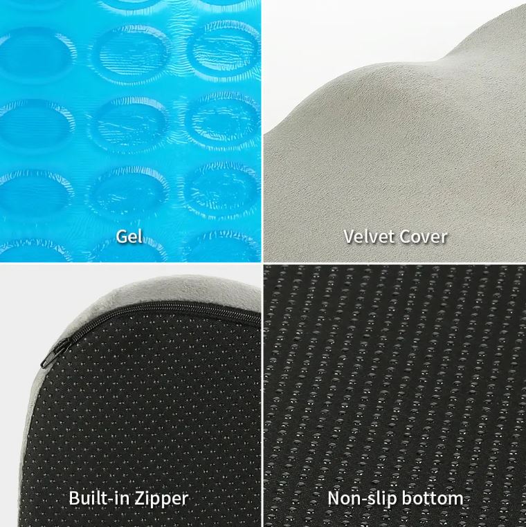 Orthopedic Coccyx Seat Cushion, Gel & Memory Foam Seat Pillow, Relieves Back, Sciatica And Tailbone Pain