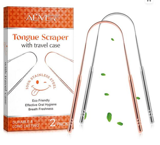 Aliver Tongue scraper C (silver) + C (rose gold) set