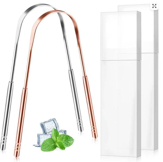 Aliver Tongue scraper C (silver) + C (rose gold) set