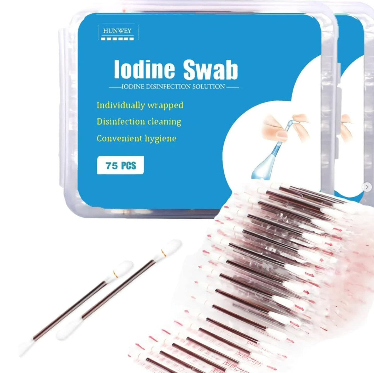 Iodine Cotton Swabs Solution 50 pcs