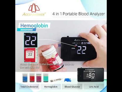 Accu-Answer isaw Multi-Monitoring Device System for Cholesterol - Blood Glucose Level - Hemoglobin - Uric Acid